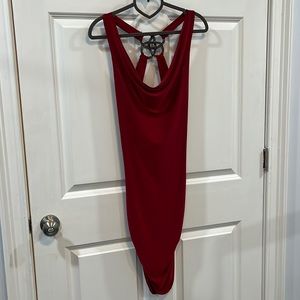 Red Open Back Dress